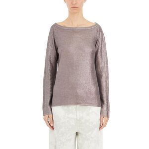 AVANT TOI Metallic Boat Neck Long Sleeve Knit Top Women LIGHT VIOLET Sweaters &